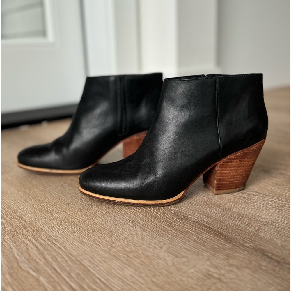 Rachel Comey Mars Booties – Black Leather – Size 8 – 3” Heel